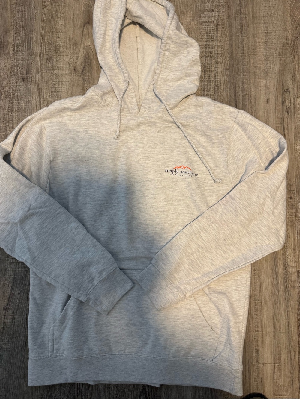Simply Southern Men's Heather Gray Pullover Hoodie with Small Logo